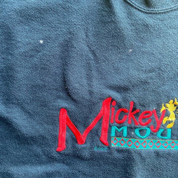 American Vintage Mickey Mouse Embroidered Sweatshirt - Adult Size Large - Picture 3 of 5